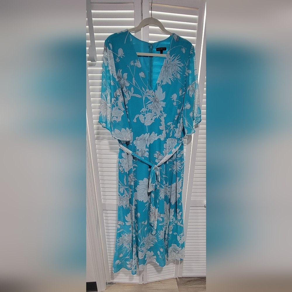 Lane Bryant Floral Blue Maxi Dress